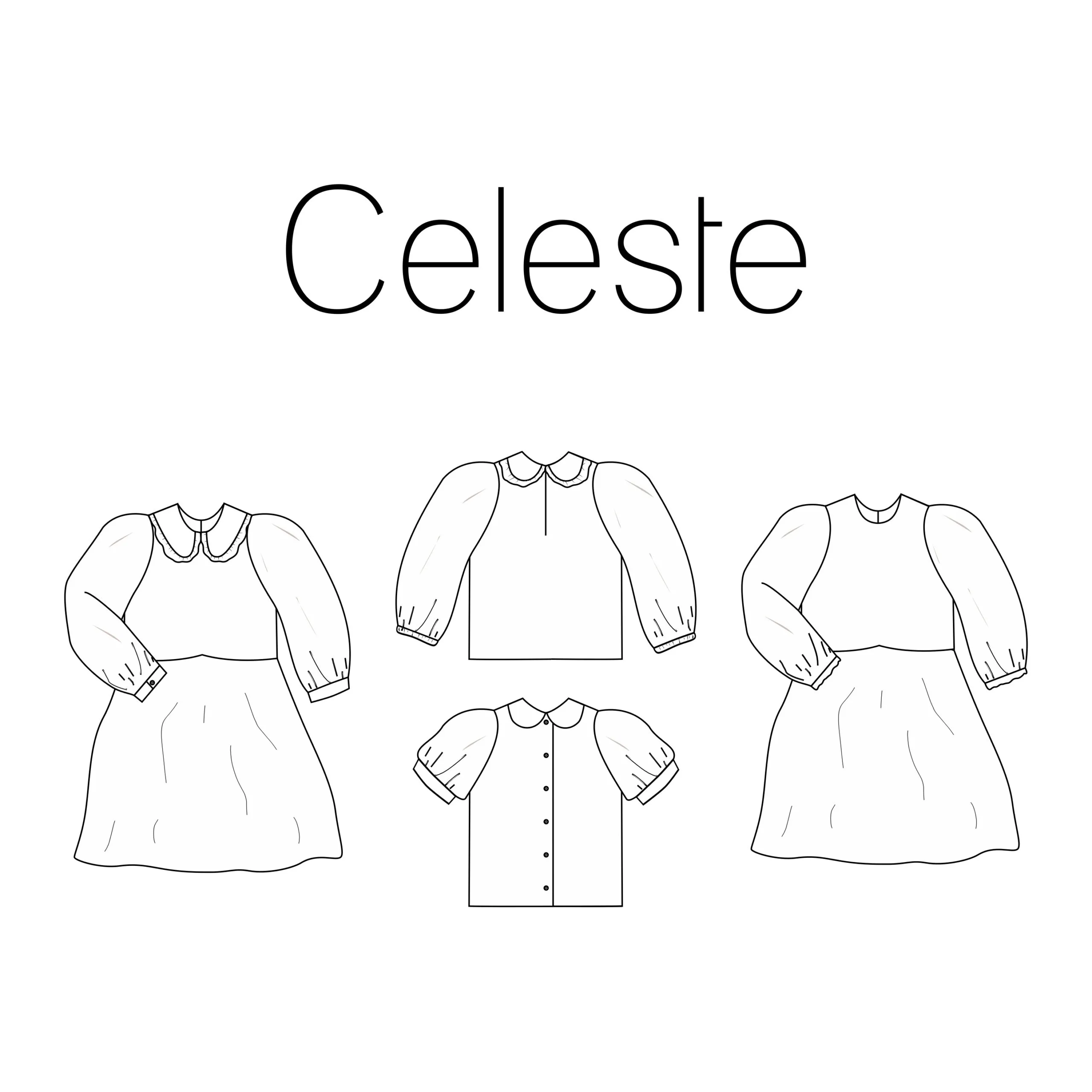 Patroon jurk en blouse (kinderen maat 92 - 164) - 'Celeste' van Iris May
